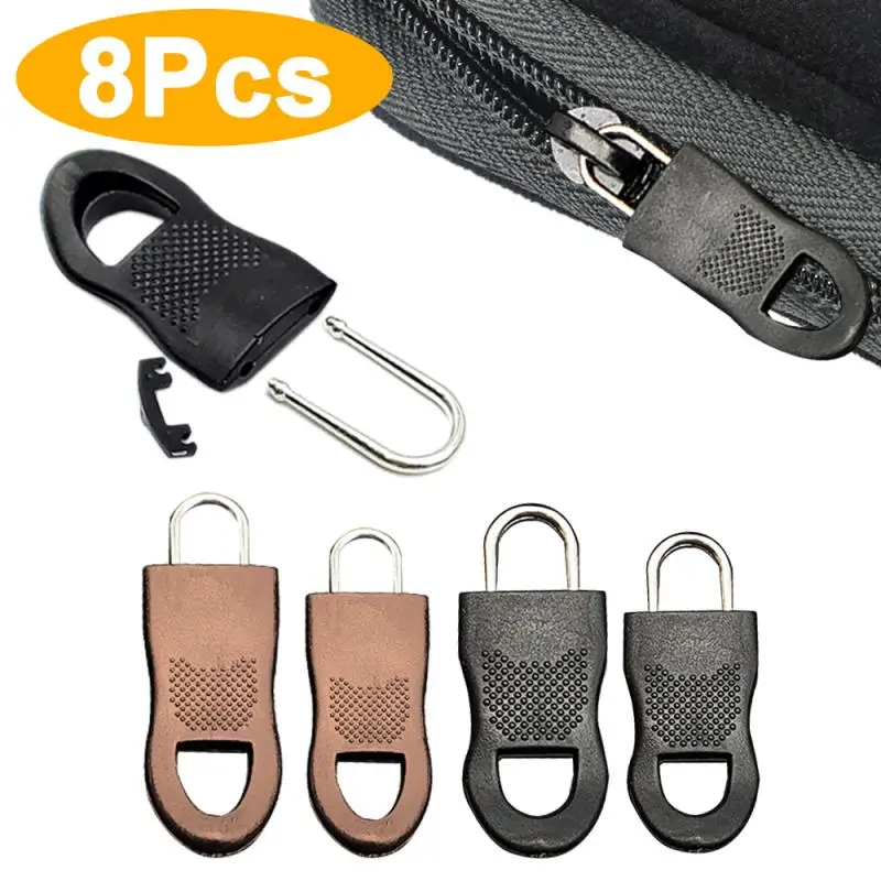 

8Pcs Replacement Zipper Pull Puller End Fit Rope Tag Clothing Zip Fixer Broken Buckle Zip Cord Tab Bag Suitcase Backpack Tent