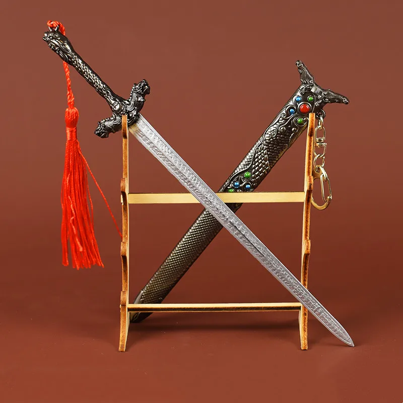 

Металлический Открыватель для букв, меч с держателем, 22 см, император в древнем Китае, искусственное оружие, игрушки, оружие, коллекция, модель для косплея