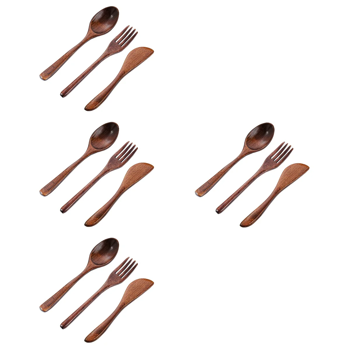 

4 Sets Fork Spoon Kit Travel Cutlery Tasting Spoon Travel Set Wooden Cutlery Set Wooden Spoon Cutlery Set Travel Silverware