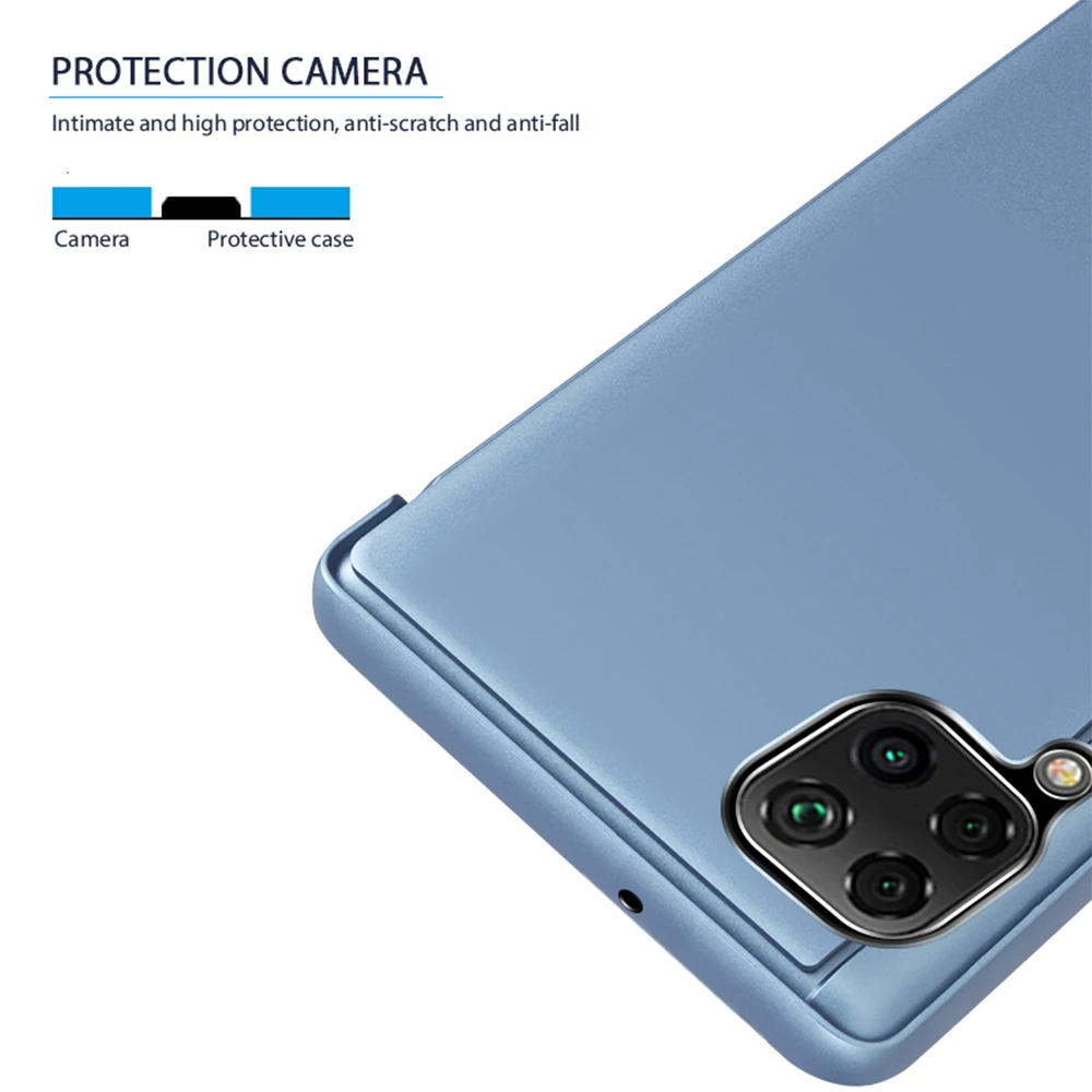 Магнитный флип-чехол зеркальные чехлы для телефонов Redmi 9 9A 9C 10 10C 12 Note 5 6 7 8 11 11T 13 13Pro