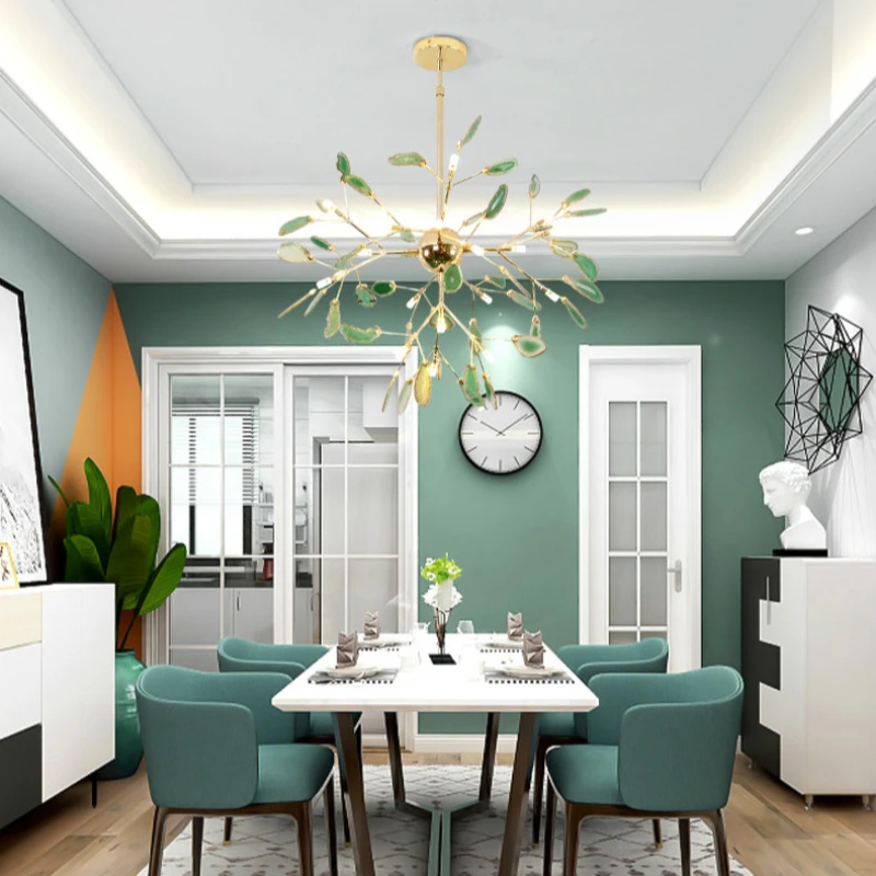 Скандинавские классические железные художественные люстры с блестящими червями