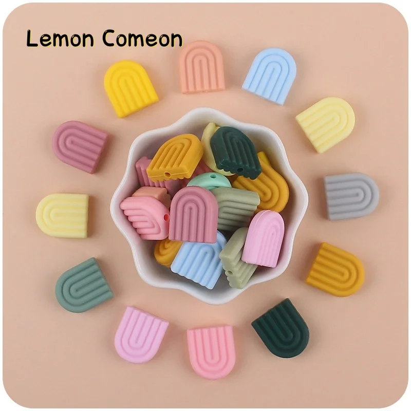 

Rainbow Silicone Beads 3Pcs BPA Free Silicone Teethers Newborn Chewing Teething DIY Pacifier Clips Pendants Nursing Baby Toys