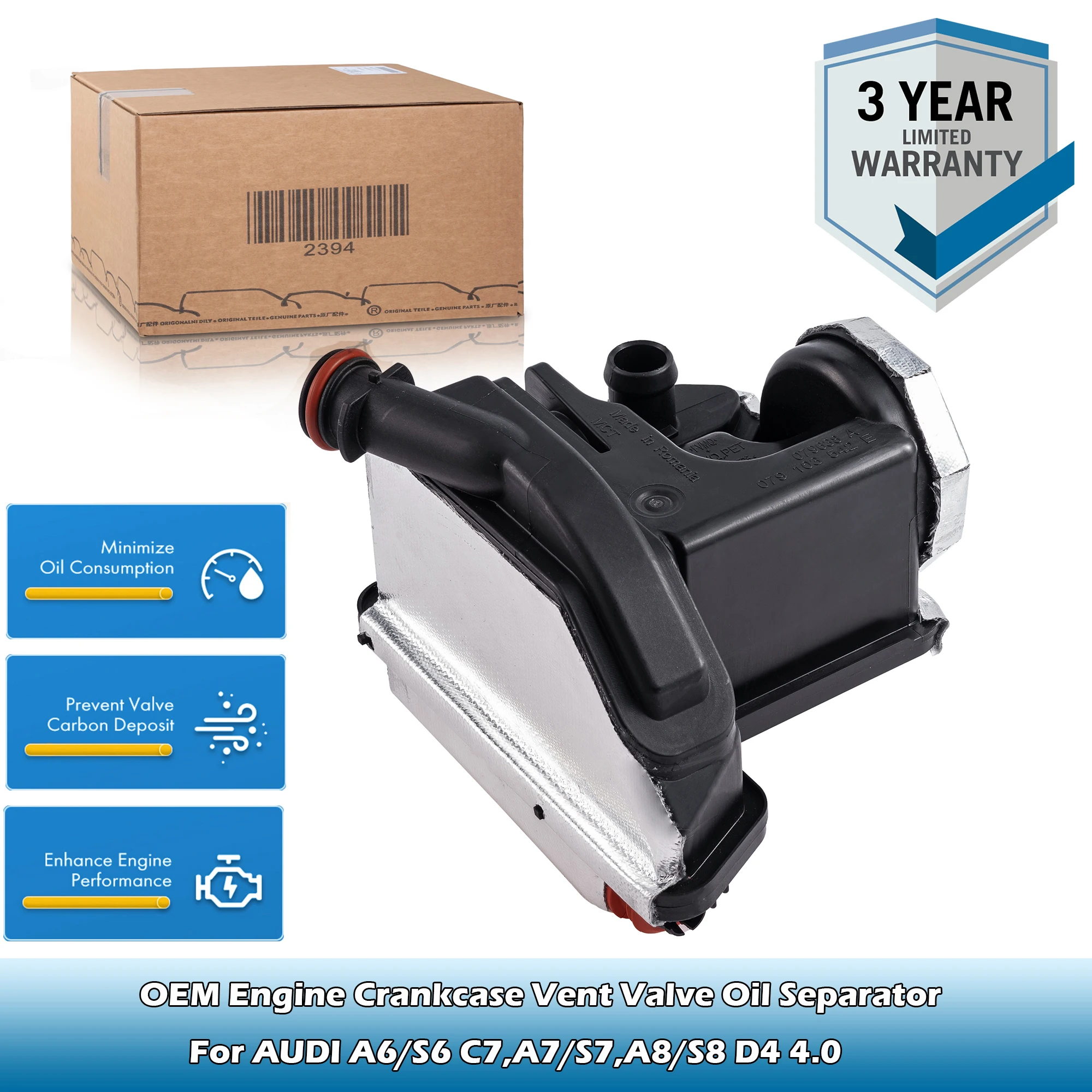 

OEM маслоотделитель вентиляционного клапана картера двигателя 079103542E, 079103542B, 079103542D для AUDI A6/S6 C7, A7/S7, A8/S8 D4 4,0