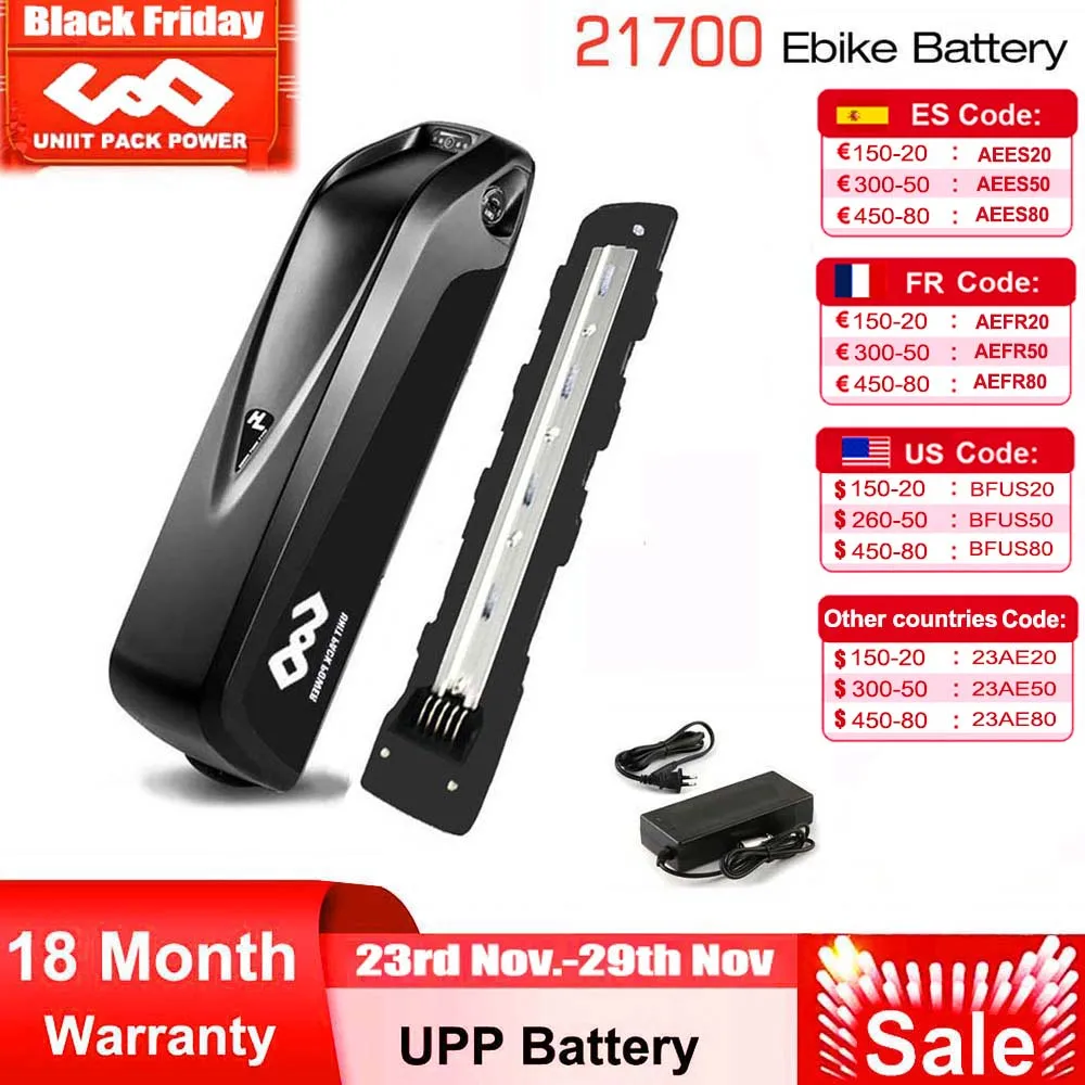 

21700 Hailong G56 G70 EBike Battery 48V 19.2Ah 36V 24Ah 52V 14.4Ah Electric Bicycle Battery for Bafang250W 500W 750W 1000W 1500W