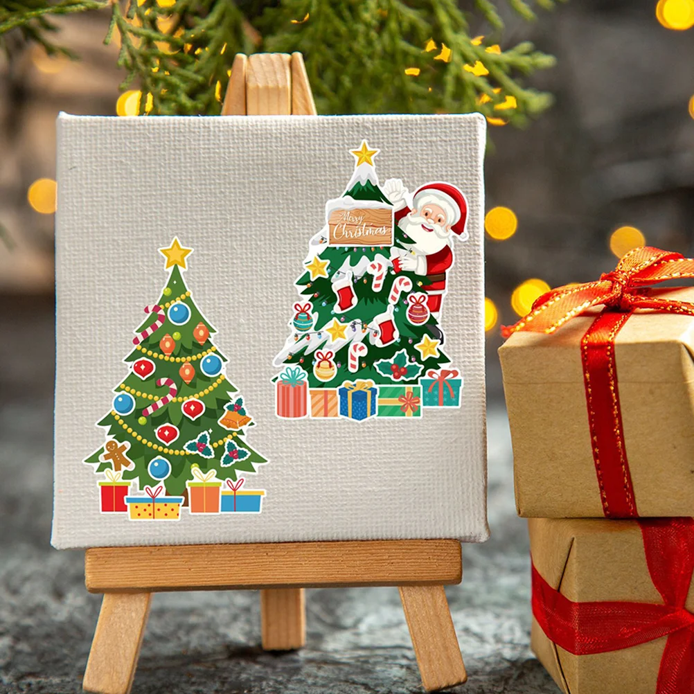 

48Pcs Adhesive Christmas Tree Sticker Xmas Tree Scrapbook Decoration Decal
