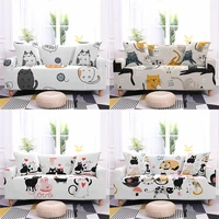 cartoon series home sofa cover cute cat dog pattern spandex sofa covers for living room sectional sofa cushion cover decoration