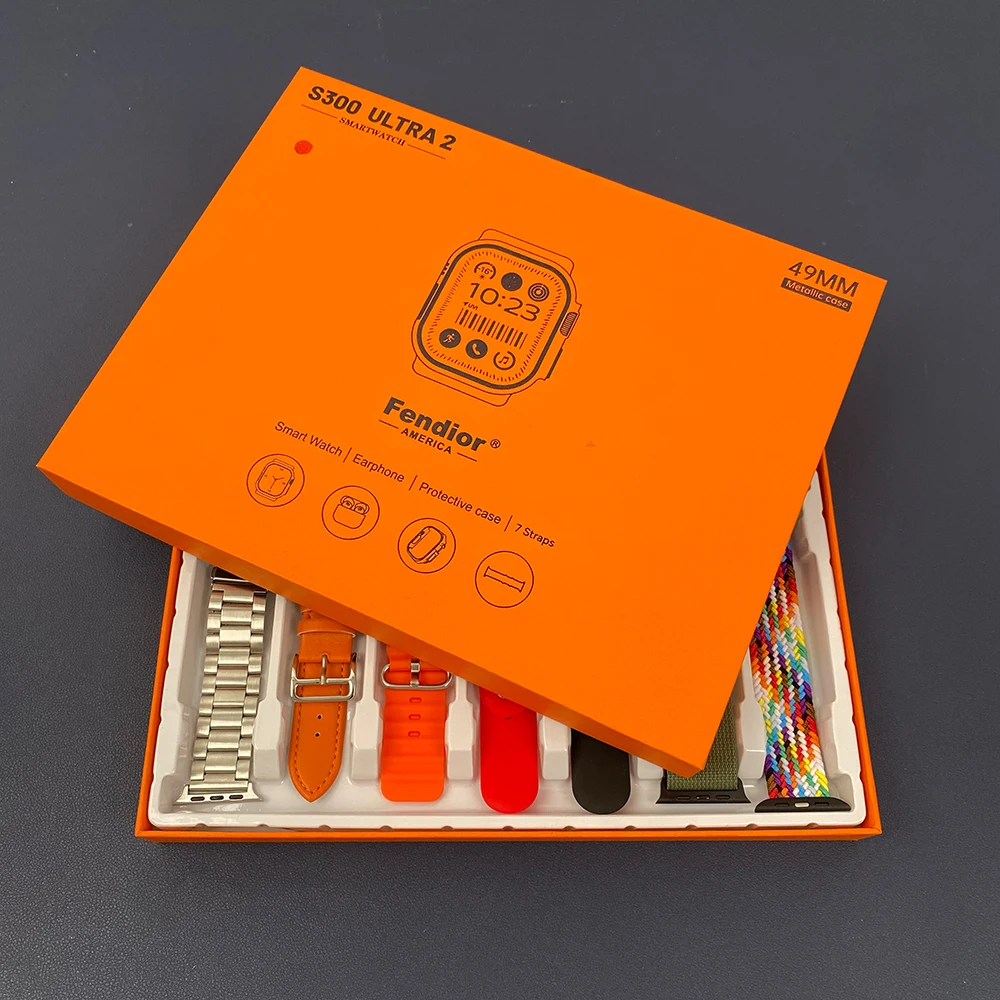 

S300 ультра 9 Смарт-часы 7 в 1 ремешки 49 мм полный сенсорный экран спортивные фитнес-часы с наушниками