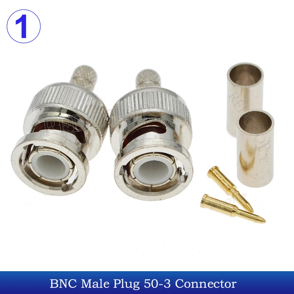 10 шт./партия коннекторы BNC для коаксиальных кабелей 50-3 мм