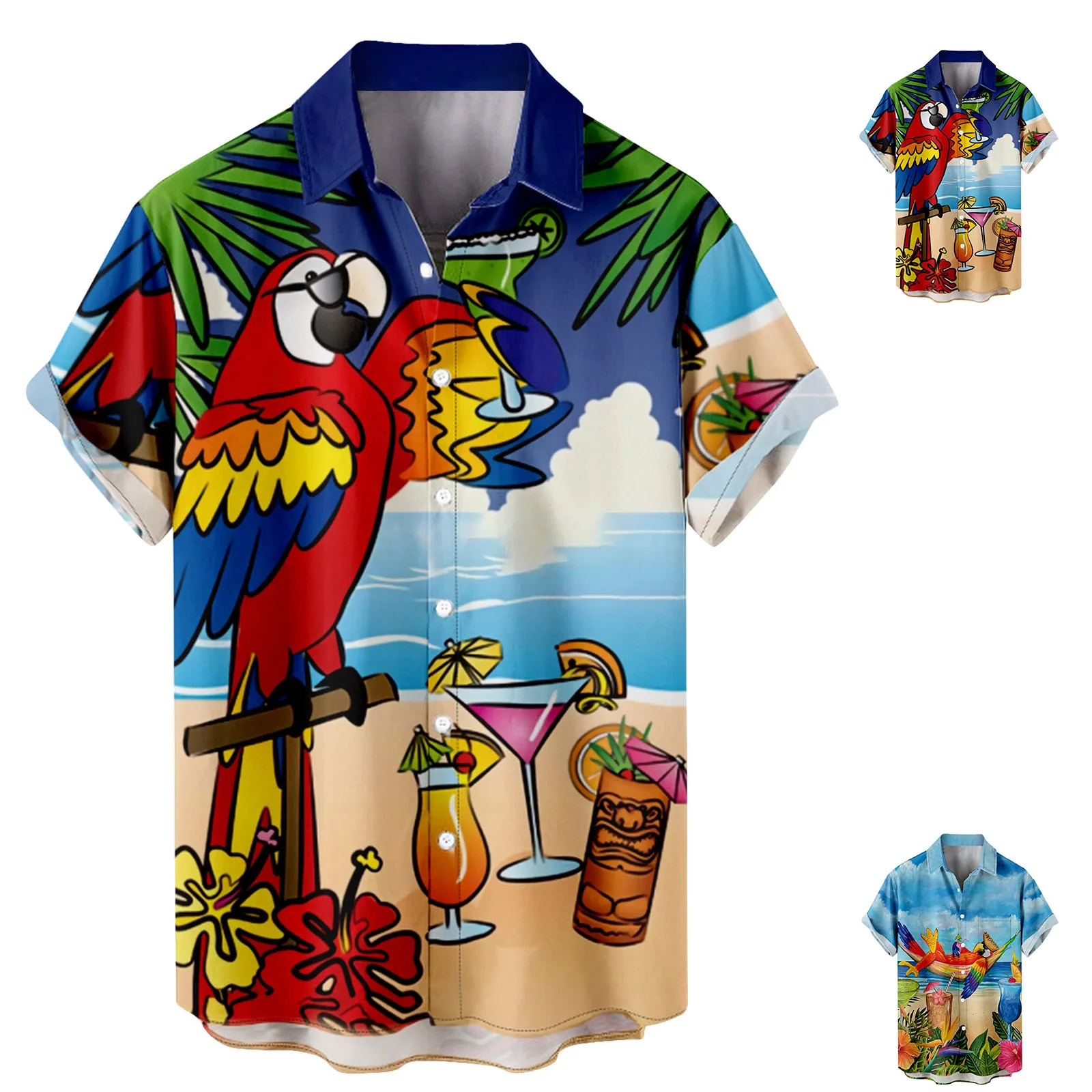 

2023 3D Print Painting Floral Hawaiian Shirt Men Women Turn Down Collar Vintage Street Men's Shirts Casual White shirt Lapel