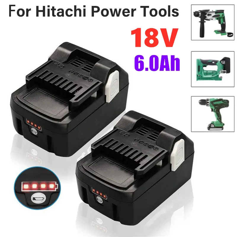 

Hohe Kapazität 6000mAh 18V Lithium-Ersatz Batterie für Hitachi Power Tools BSL1830 BSL1840 DSL18DSAL BSL1815X
