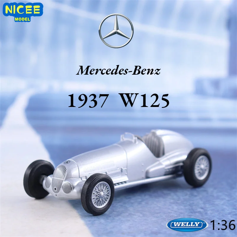 

WELLY 1:36 1937 Mercedes-Benz W125 High Simulation Diecast Car Metal Alloy Model Car Children's toys collection gifts B788