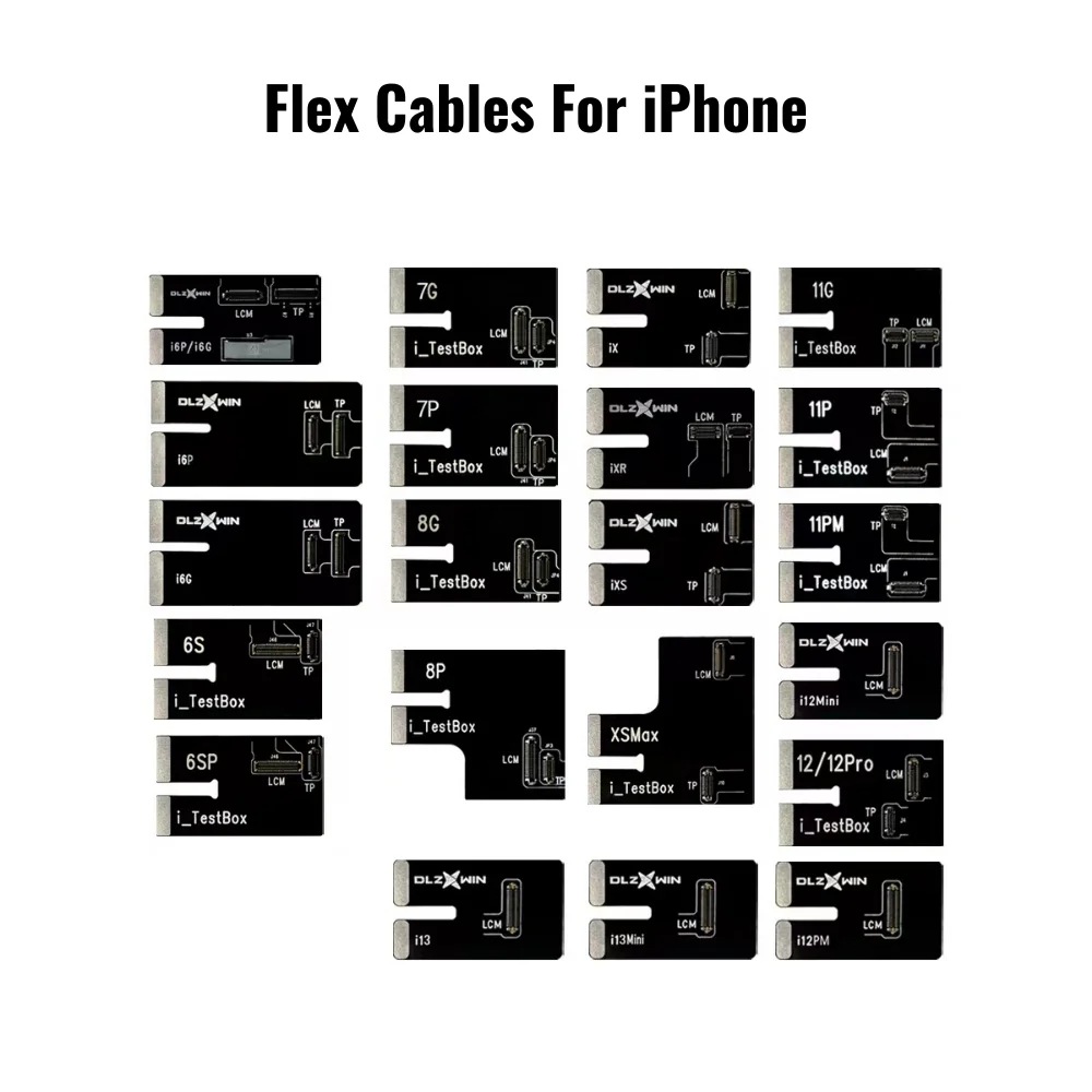 Whole Set Tester Flex Cable for iTestBox S300 & S800 LCD Tester for iPhone 6G to 14 Plus enlarge