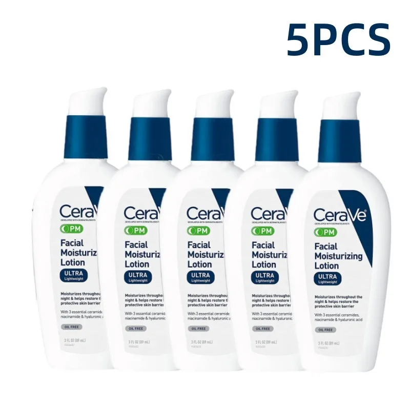 

5PCS CeraVe AM/PM Facial Moisturizing Lotion SPF 30 Sunscreen With Hyaluronic Acid Face Moisturizer Repair Skin Oil-Free 89ml