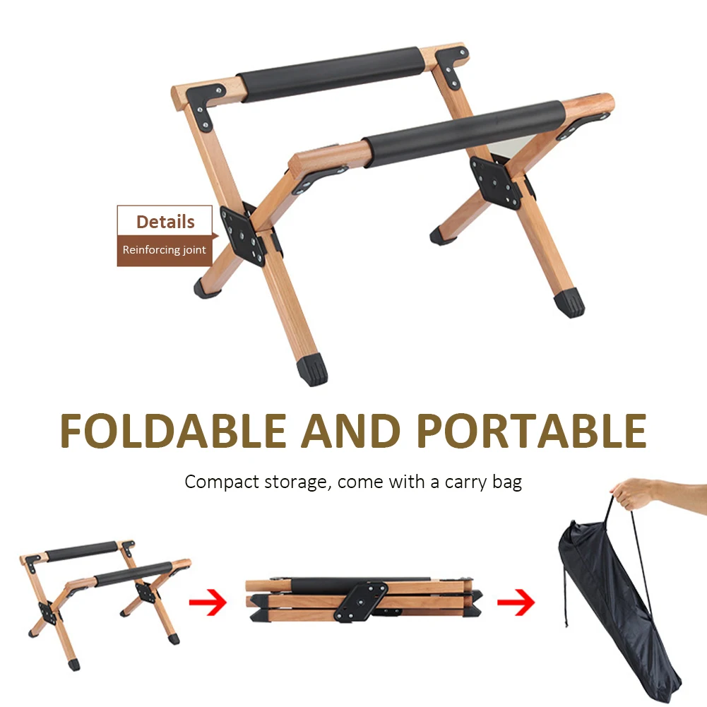 

Portable Folding Cooler Stand with Carry Bag Antislip Wooden Ice Box Holder Luggage Stand for Outdoor Camping Picnic BBQ Fishing