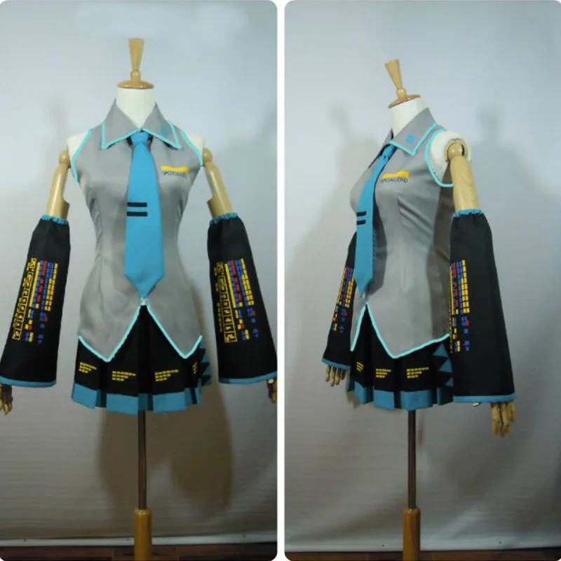 

Virtual Singer VOCALOID Miku Cosplay Suit Uniform Costume Official Clothes Miku Wig Cos Props Full Set Anime Party Show