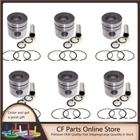 new 6 sets std piston kit with ring 12011 96600 fit for nissan pe6t engine 133mm