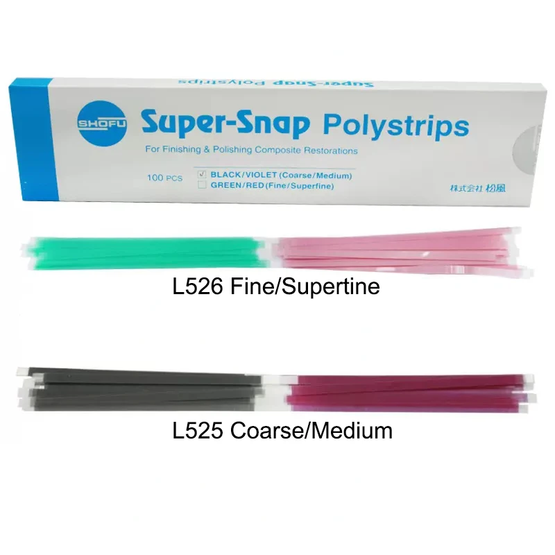 

100Pcs/Box Dental SHOFU Super-Snap Polystrips Polishing Strip Resin Teeth Grinding Sanding Shaping Dentist Teeth Whitening Tools