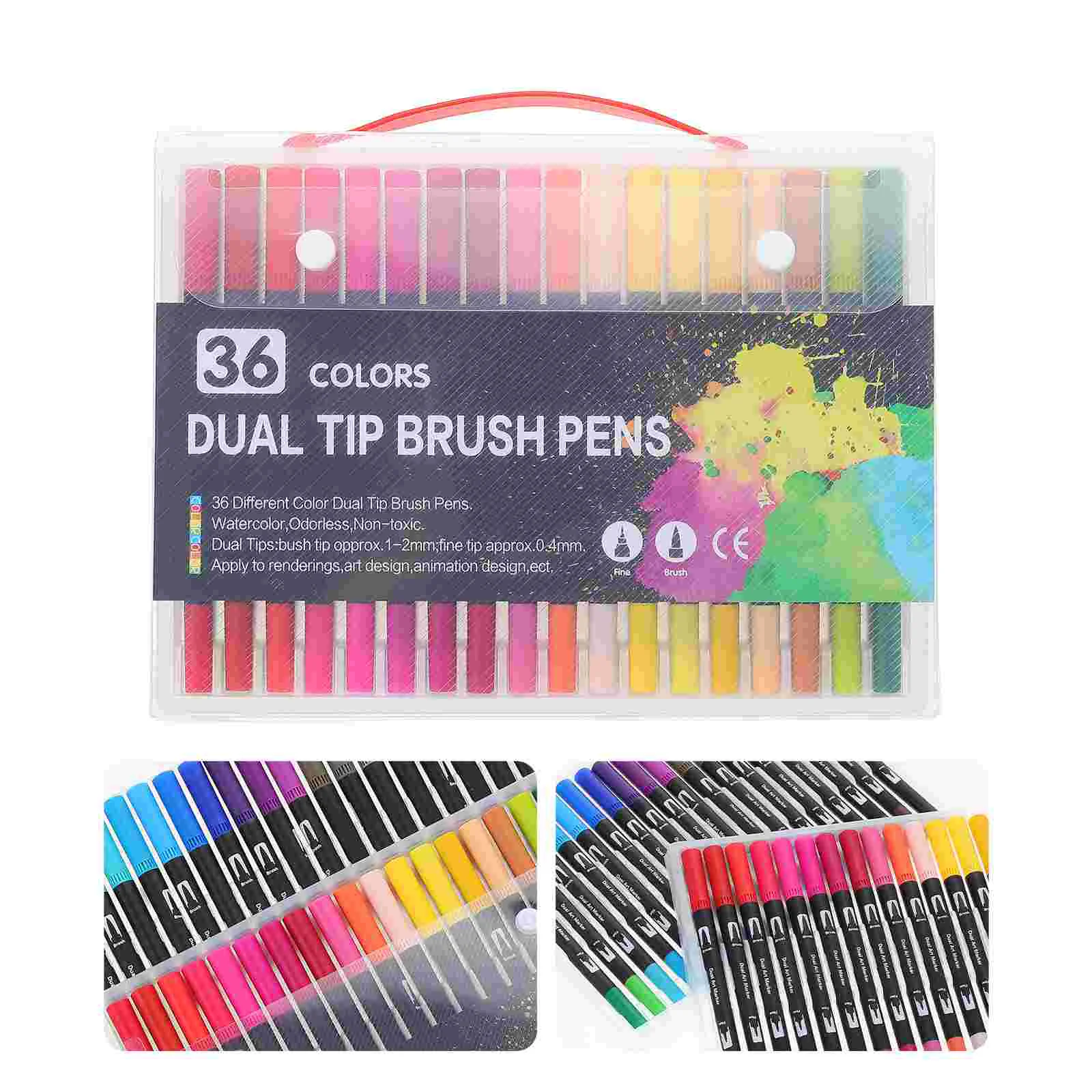 

36Pcs Coloring Marker Pen Dual Tip Marker Pen Watercolor Brush Pen Art Supply Drawing Gift