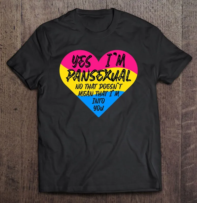 

Забавная ЛГБТ-футболка для мужчин и женщин, топ с надписью «Пан пансексус», флаг Сердечко-гордости, подарок для ЛГБТ