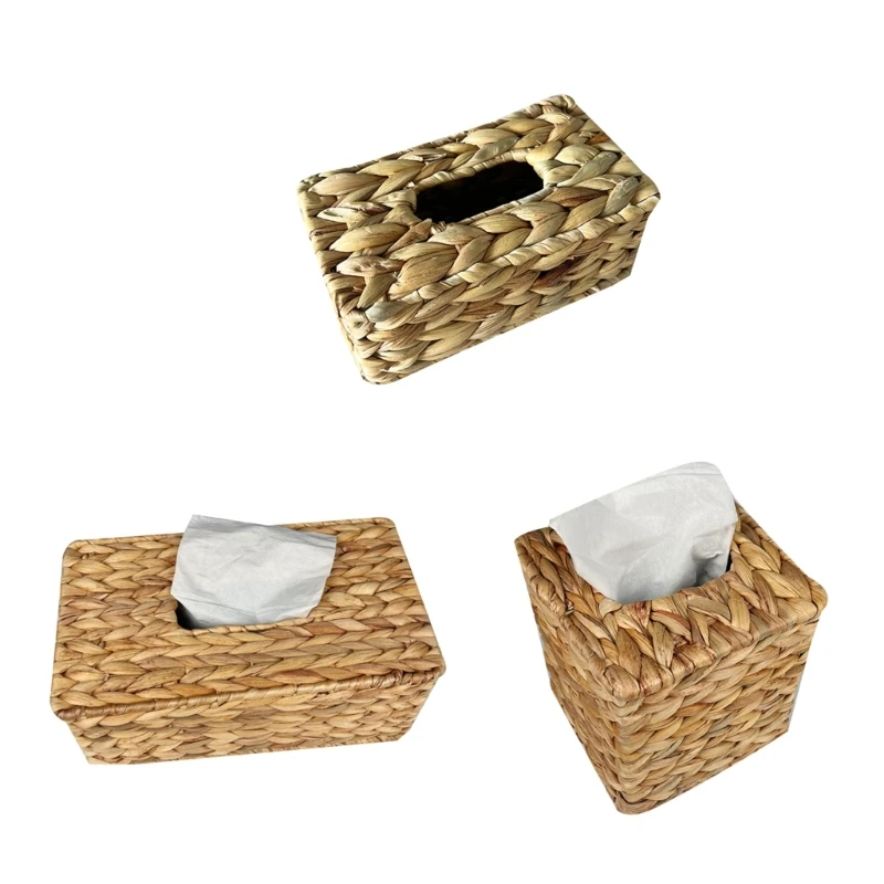 

Handmade Tissue Holder Square Rectangular Woven Tissue Dispenser Household Drop Shipping