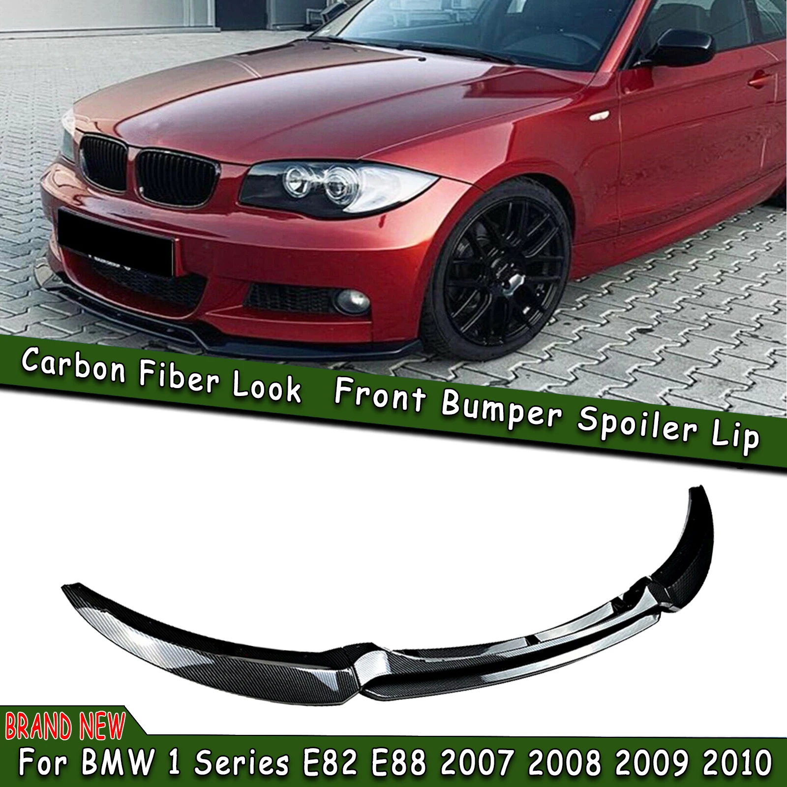 

For BMW 1 Series E82 M Sport 2007-2013 Front Bumper Spoiler Lip 125i 128i 135i 120i Carbon Fiber Look Lower Splitter Body Kit