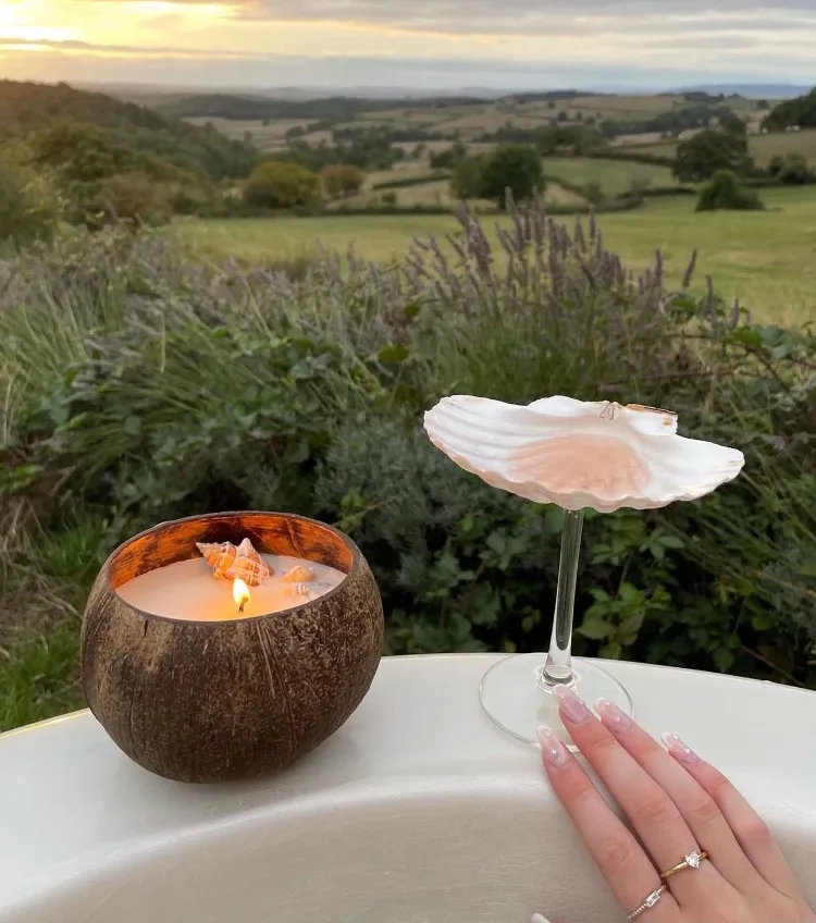 Ретро натуральная раковина коктейльные очки ручной работы креативный