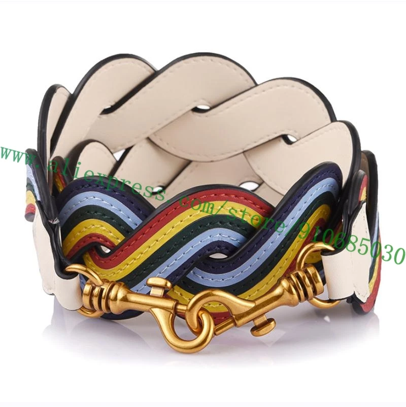 Top Grade Real Calf Leather Bag Strap For Designer Lady Handbag Women Shoulder Carrying Belt Wavy Twisted