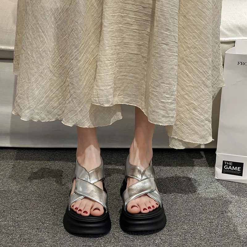 Сандалии женские в римском стиле универсальные туфли на ремешках для маффинов