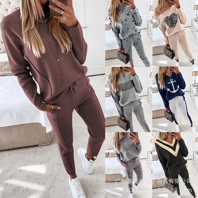 2023 Spring Autumn New Women's Pants Suit Casual Two-piece Set High-neck Long-sleeved Pocket Pants Suit Women Clothing