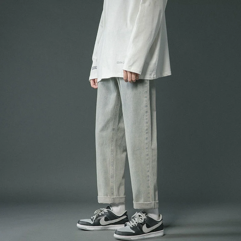 Privathinker  6 Colors Men's Straight Jeans Streetwear Hip Hop Man Casual Denim Pants 2021 Male Cargo Pants Trousers