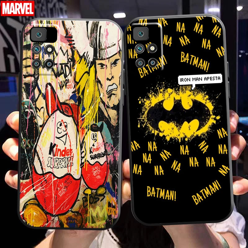 

Marvel Street Graffiti Phone Case 6.5 Inch For Xiaomi Redmi 10 Black Back Silicone Cover Liquid Silicon Soft Coque