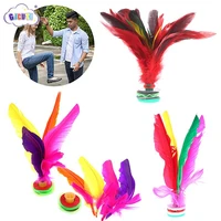 colorful kick shuttlecocks white goose feather chinese fitness entertainment foot exercise sports outdoor toy game