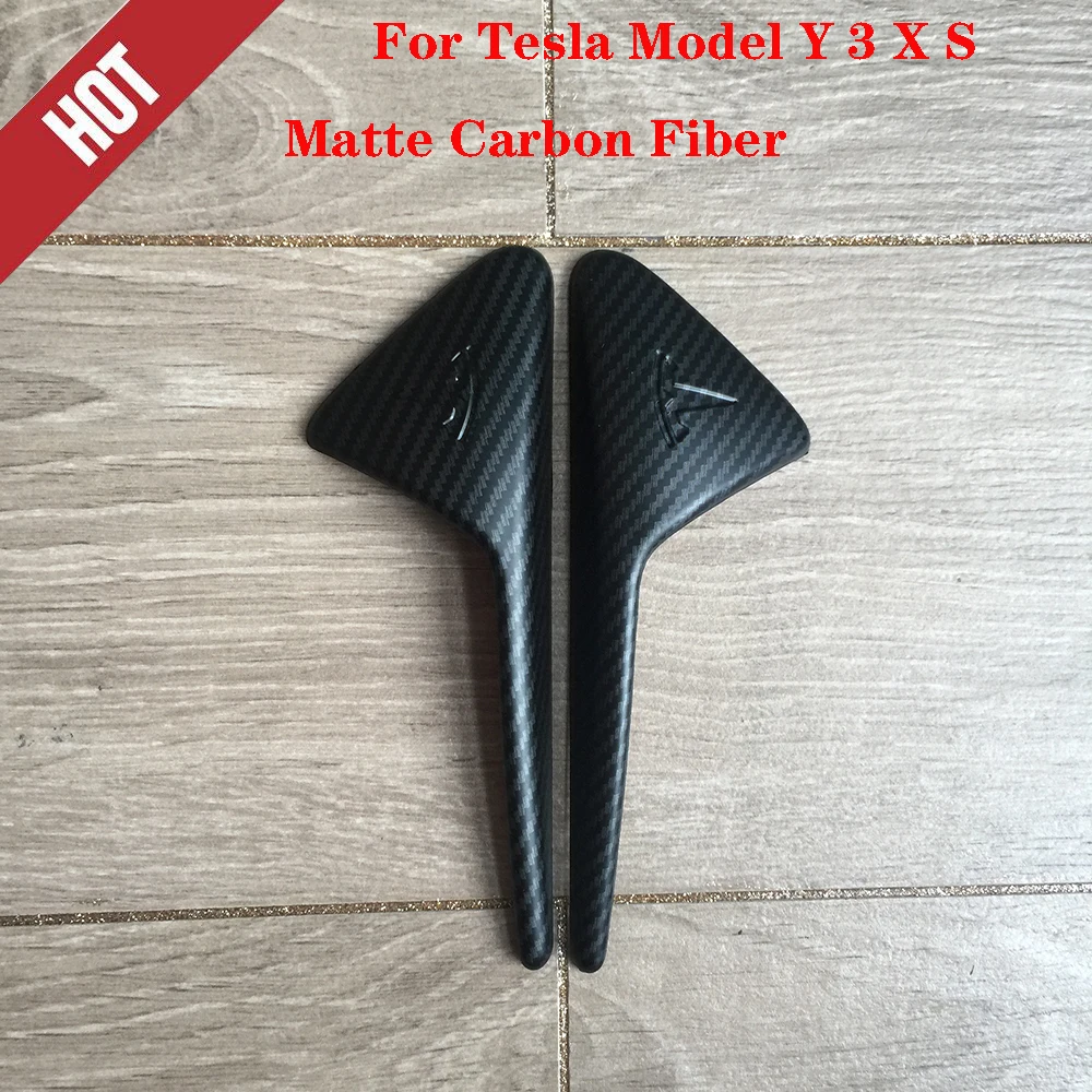 

For Tesla Model Y 3 X S Matte Carbon Fiber Side camera protection cover 2PCS