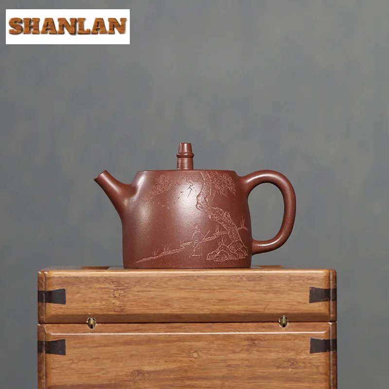 240 мл винтажные чайники из исинской фиолетовой глины ручной работы Handuo сосновая