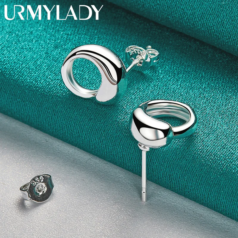 

URMYLADY 925 Sterling Silver Water Drop Hook Earring Stud Earrings for Women Wedding Charm Engagement Fashion Jewelry