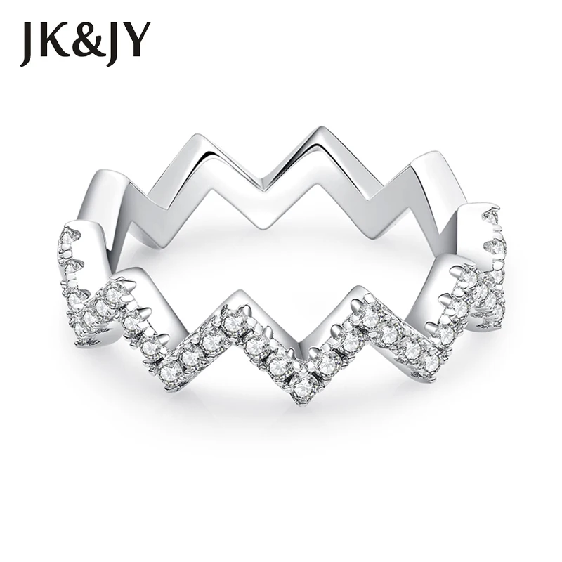 

JK&JY 100% 925 Sterling Silver Moissanite Curve Band Women's Wedding Rings Fine Jewelry Batch Anniversary Gift