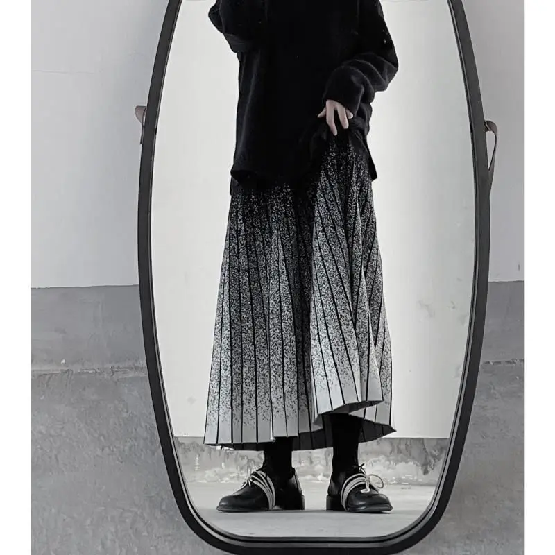 Женская вязаная плиссированная юбка с высокой талией