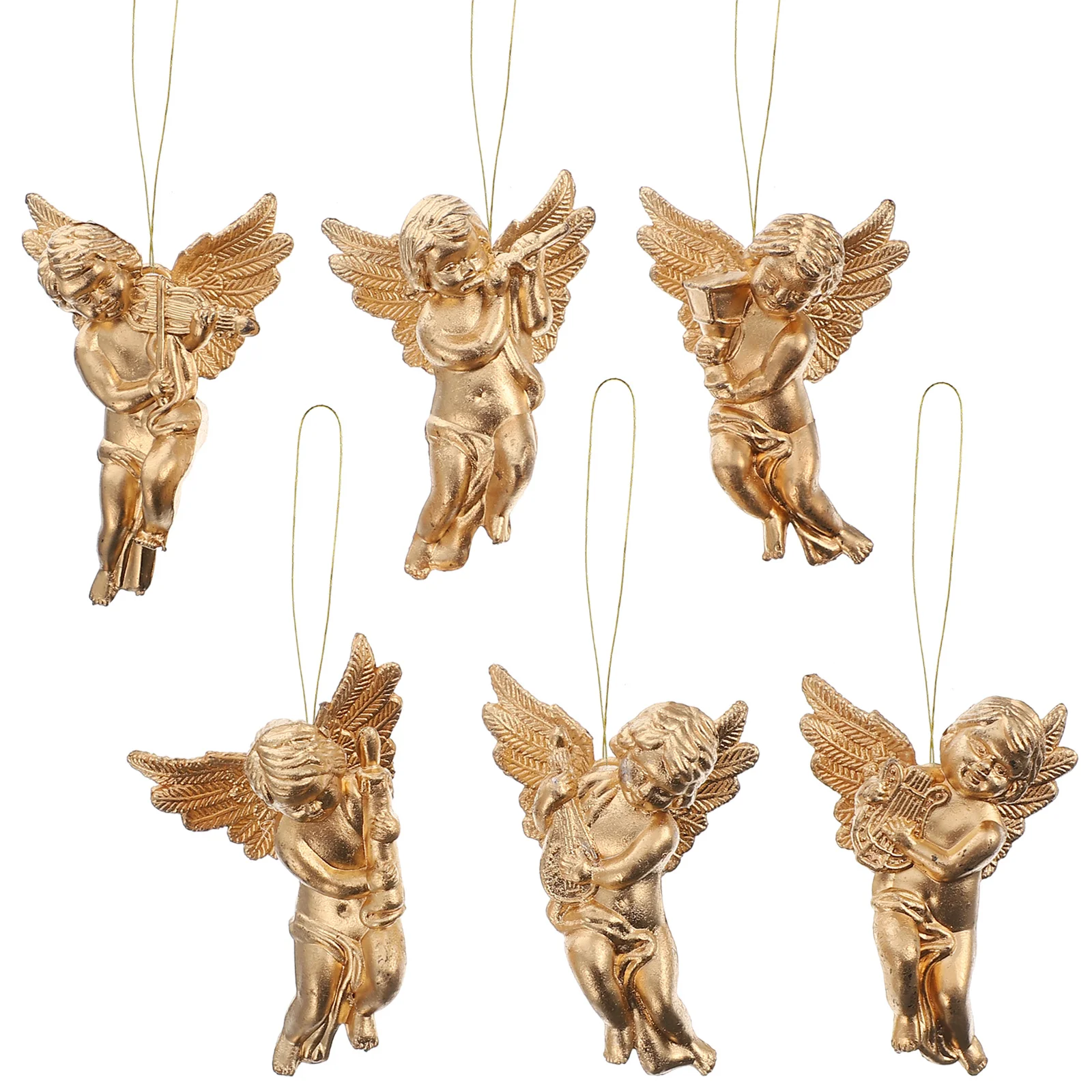 

24 Pcs Tree Decors Angel Wings Pendant Xmas Hanging Christmas Angels Decorationations Decorations Ornament Plastic