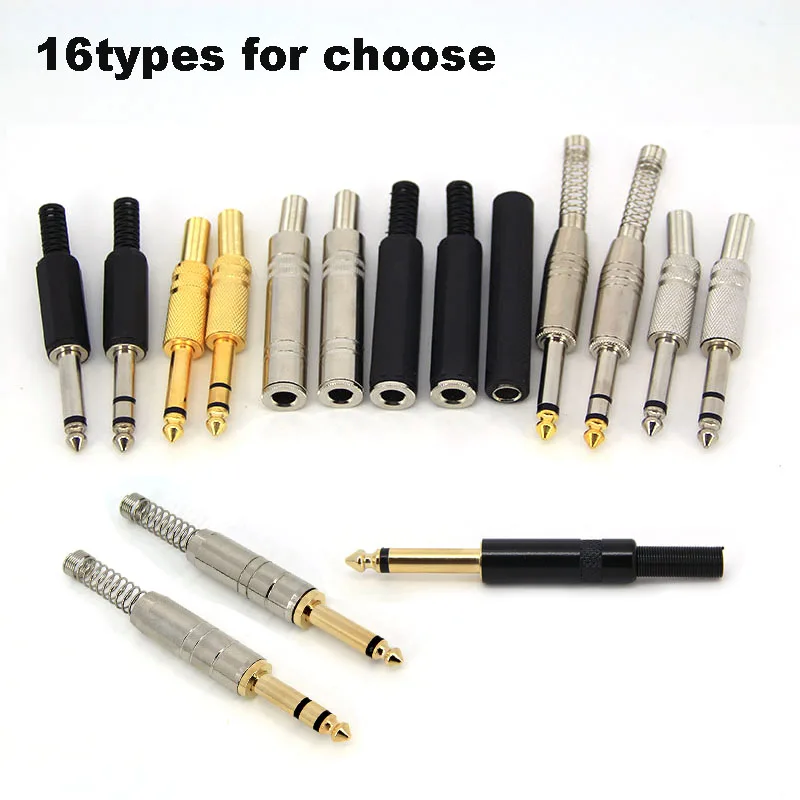 6 35 мм 5 аудио мужской женский моно стерео разъем для пайки позолоченный металл 2