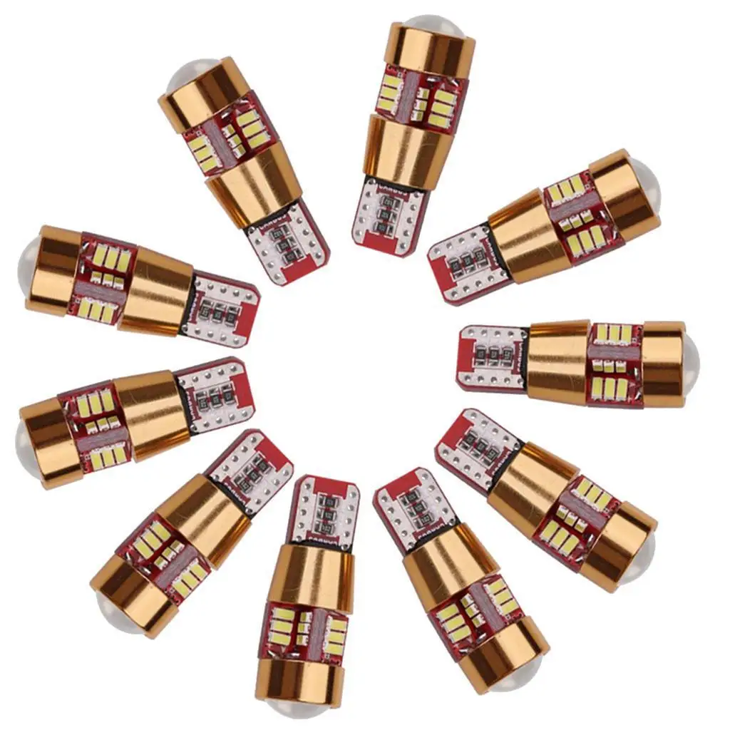 10 шт. Gold T10 27SMD 3014 Автомобильная гирлянда купольная лампа номерного знака