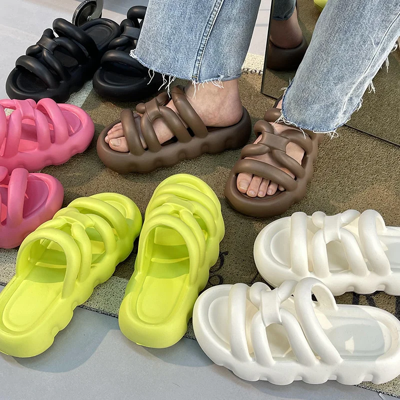 Women Sandals 4cm Thick Sole Slippers For Women 2023 Summer Anti-slip Slippers Sandals Bathroom Female Slipper