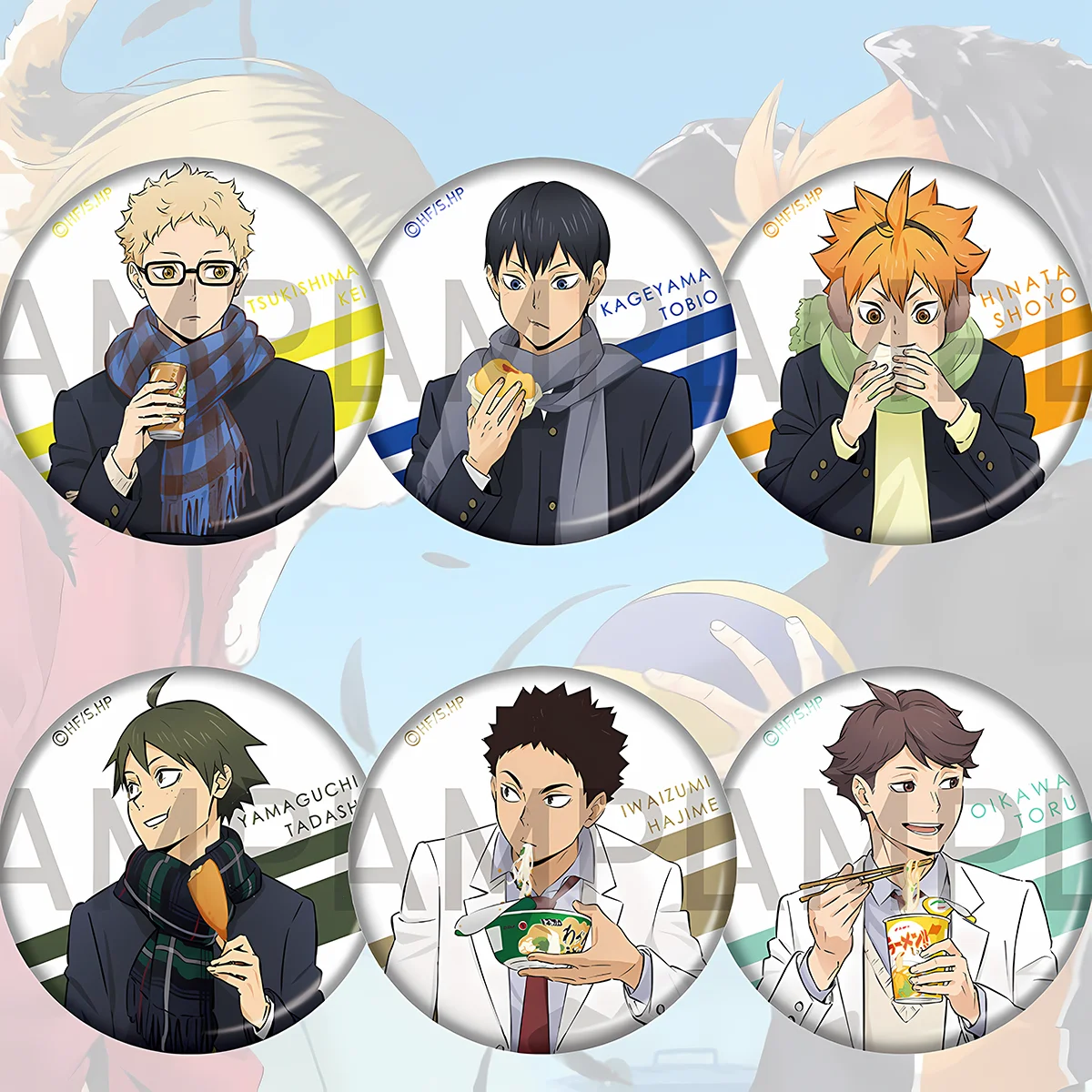 Фото Аниме-значок Haikyuu, 6 см, милый, новый, в форме жестяной броши, с изображением Хинаги, сладкий подарок на День святого Валентина, для худи, на лацкан, спортивный, аниме-пин, брошь, брелок №1
