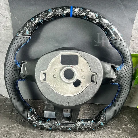 Кованый руль из углеродного волокна, кожа алькантары для Volkswagen Golf 6 GTI GTD R 2009-2013 Polo GTI Tiguan Passat R-Line