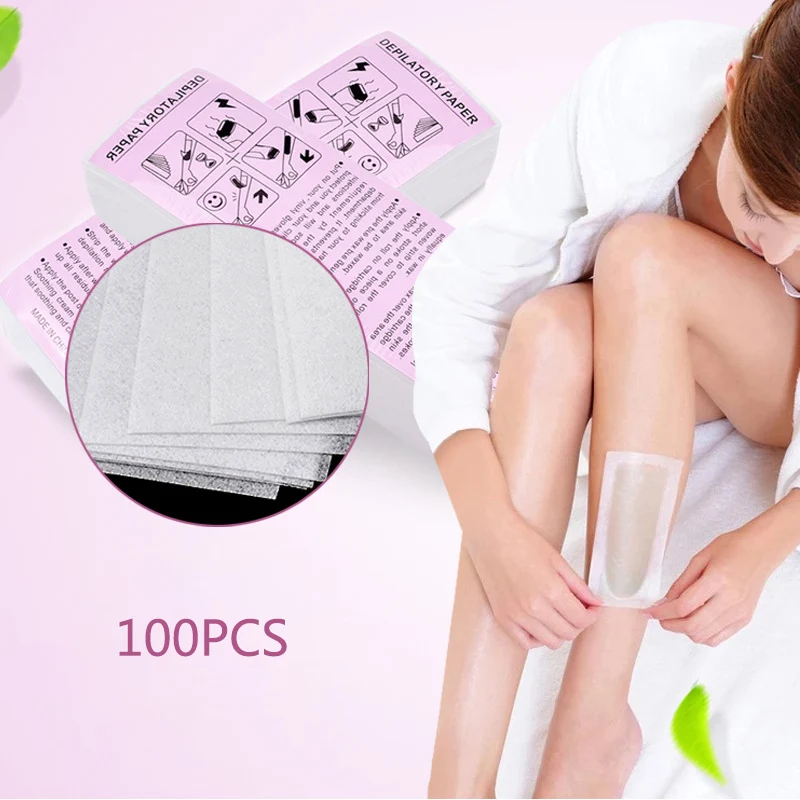 

100 PCS/bag Hair Removal Waxing Non-woven Strips Depilator Wax Paper Roll Wax Strip воскоплав для депиляции Cera Depilatoria