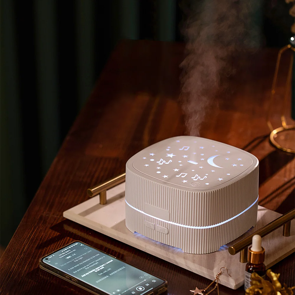 

500ML Ultrasonic Air Essential Oil USB Humidifier Music Player 7 LED Colors Fragrance Aroma Diffuser With BT Speaker Night Light
