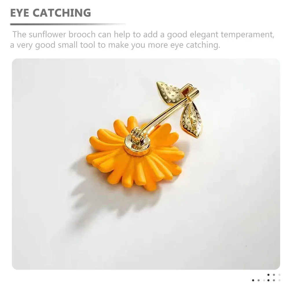 Delicate Brooch Pin Copper Brooch Sunflower Clothes Brooch Hat Brooch Decoration