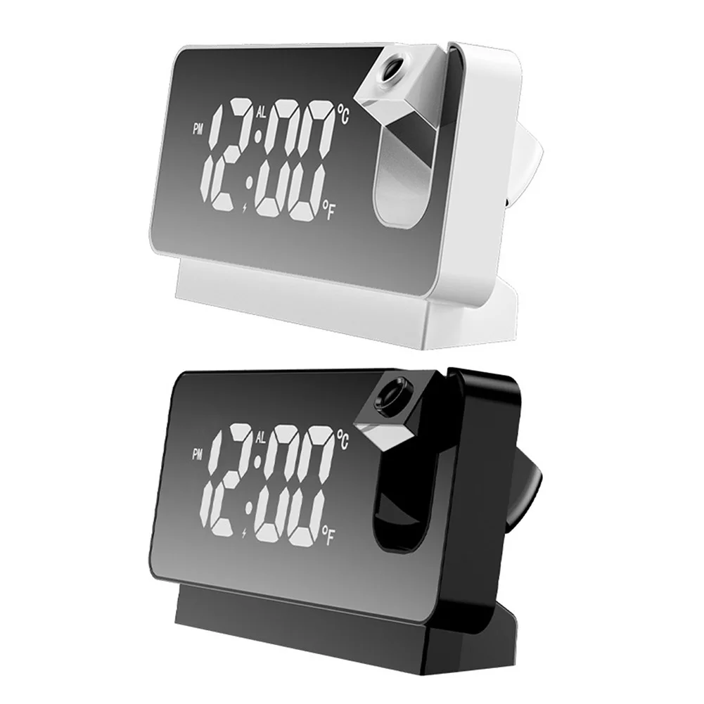 

LED Digital Projection Alarm Clock Electronic Temperature Display Time Projector Wake Up Desktop Watch Clock for Home Bedroom