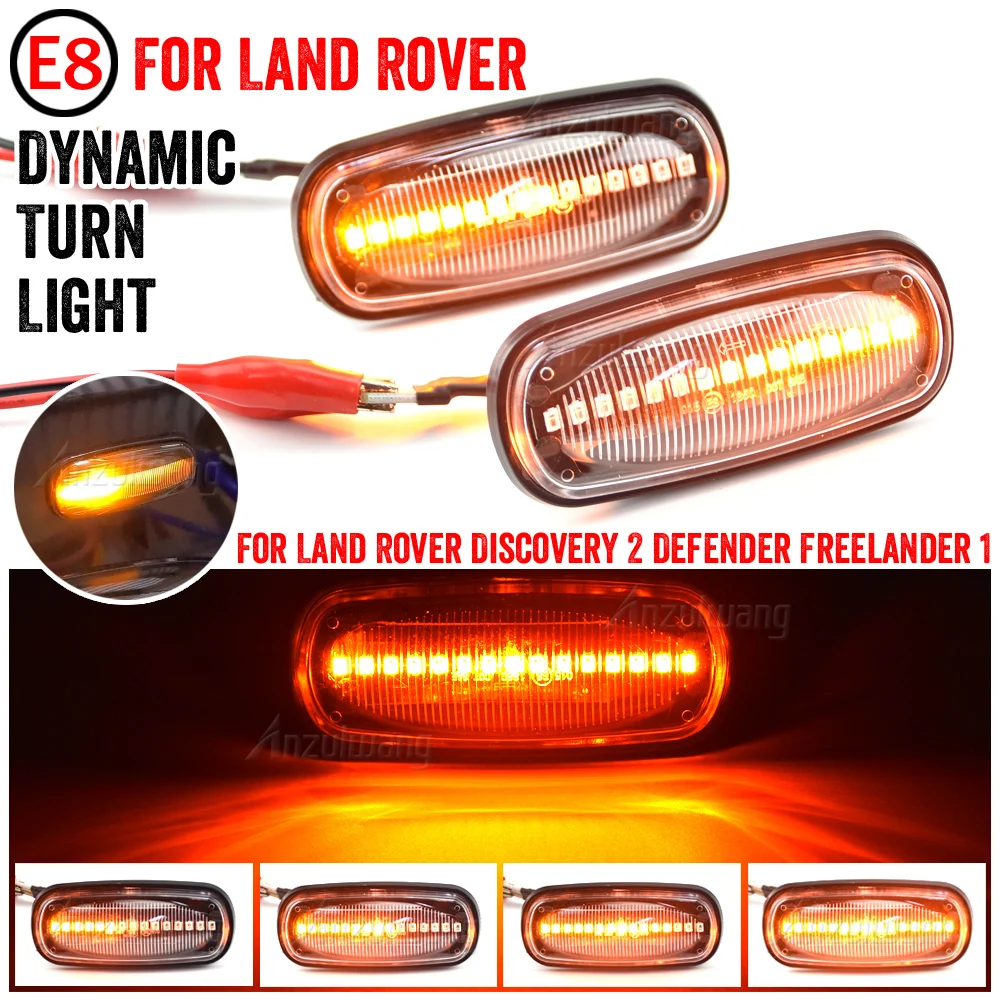 

Dynamic Blinker Sequential Flasher Light Side Marker Lamp For Land Rover Discovery 2 1999-2004 Defender Freelander 1 2002-2005