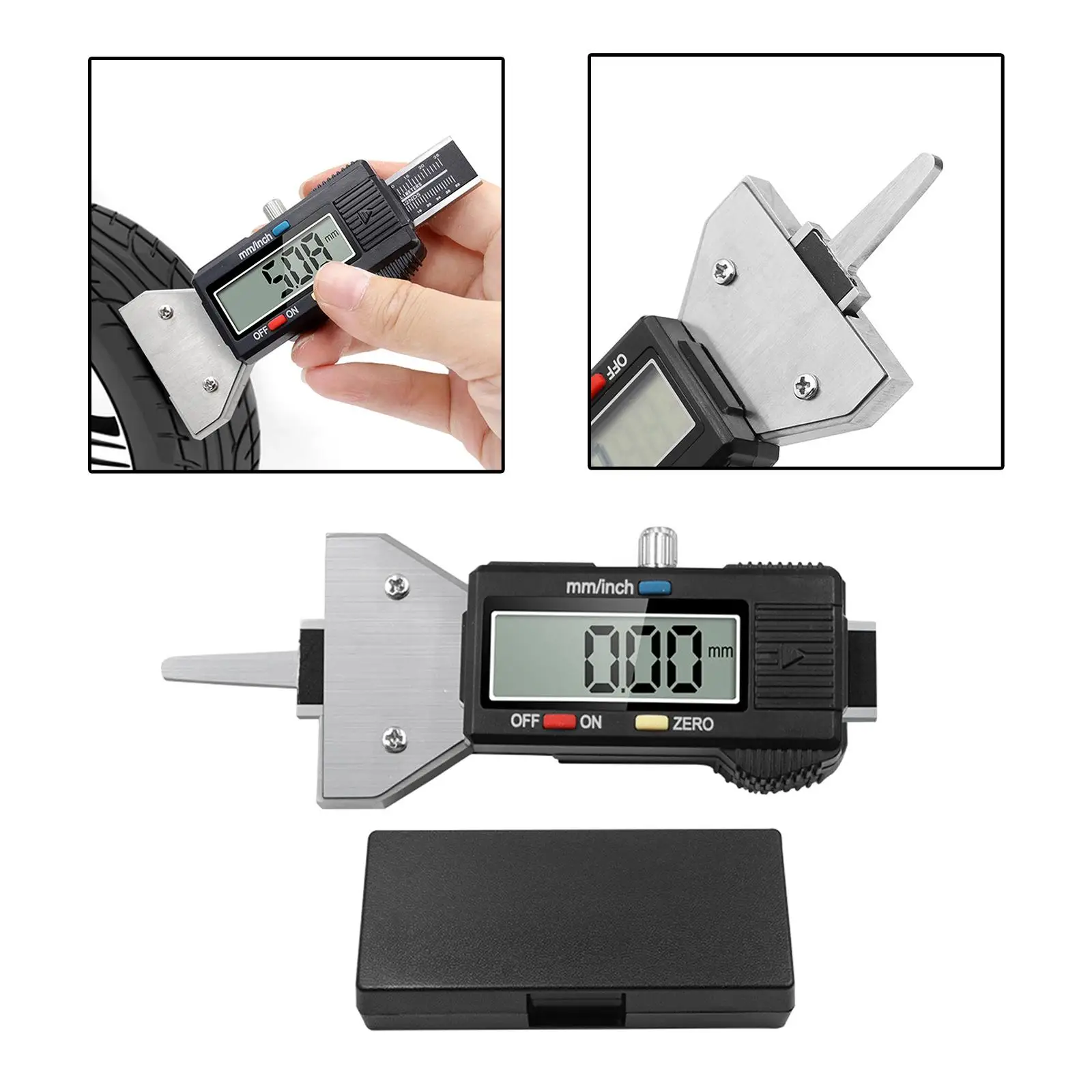 

Digital Tire Tread Depth Gauge Tyre Tread Depth Gauge Monitor Tire Tread Depth Measuring Tool for Moto Cars Trucks Vans SUV