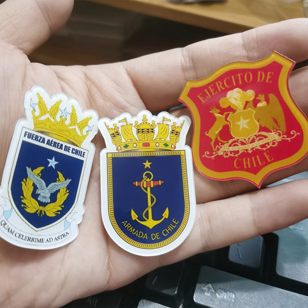 Military Enthusiasts Acrylic Brooch Chile Army Air Force Marine Corps Navy  Pins American Military Badges Jewelry Gift